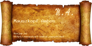 Mauszkopf Ambos névjegykártya